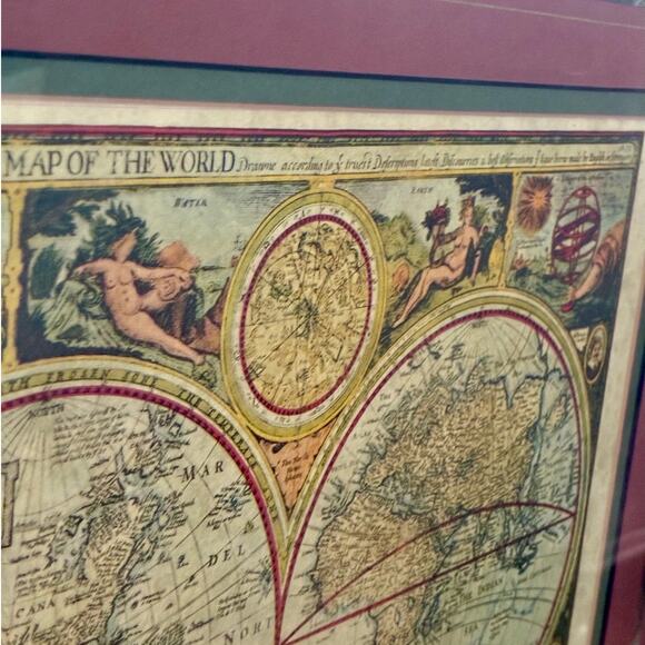 Framed Vintage World Map Print “A New and Accurate Map of the World” 21x18 - Picture 4 of 5
